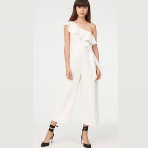 NWT club Monaco lene striped ruffle crop jumpsuit
